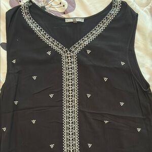 Daniel Rainn Black and Silver Embellished Tank Top
